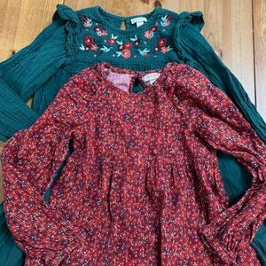 100% Cotton Christmas Holiday Dresses Sparkle Floral Embroidered Gauze Texture